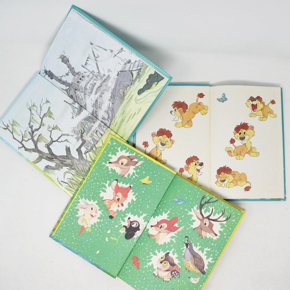 Lot Disney Books Rescuers Lambert Sheepish Lion Bambi Grows Up Hardcover VTG 70s - Picture 4 of 16